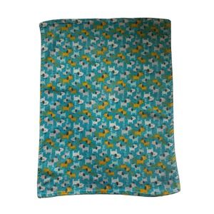 Baby Gear Blue Green Yellow Gray Puppy Dog Bone Fleece Blanket Security Lovey